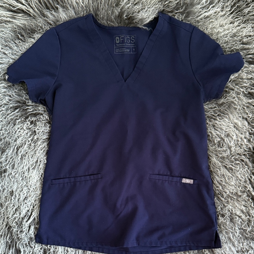 Figs Women's Deep Blue Short Sleeve Top